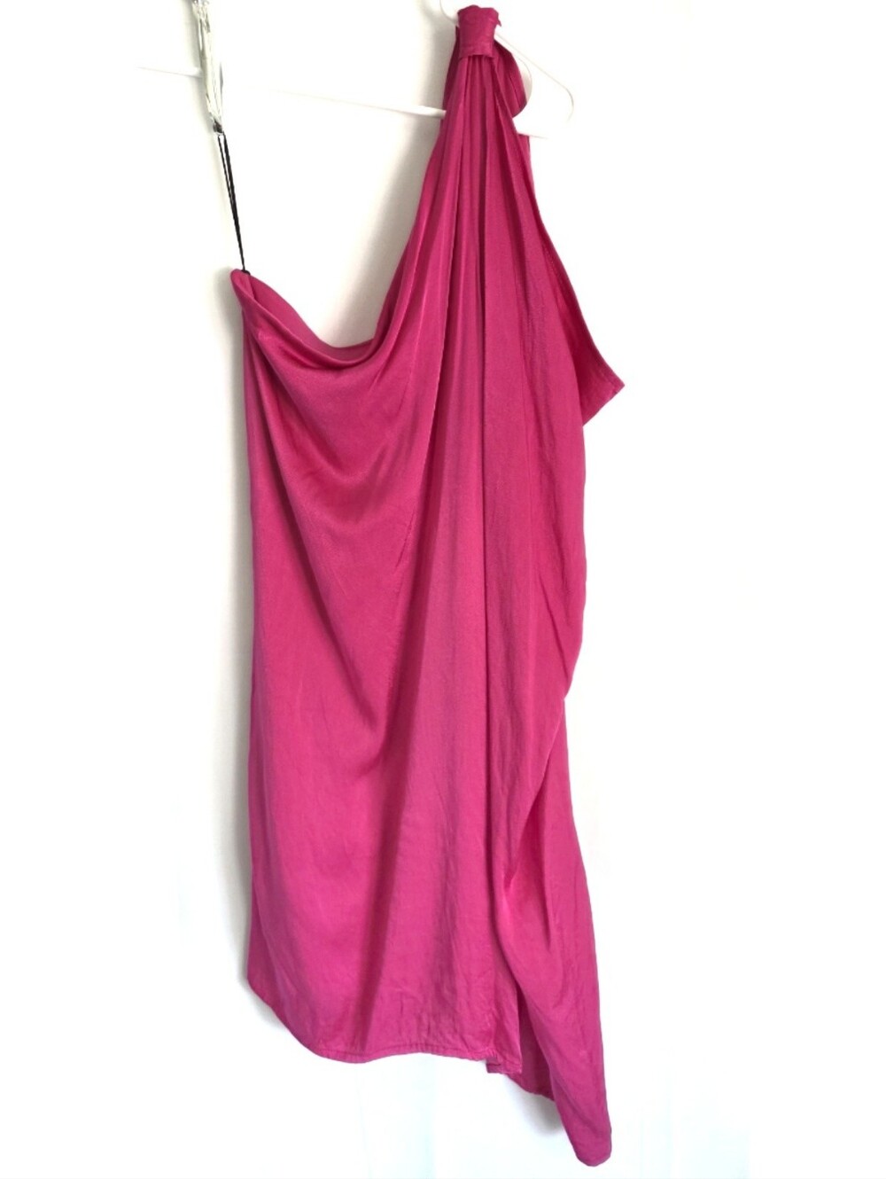 GRACE ATELIER One-Shoulder Fuchsia Pink MINI Dress S